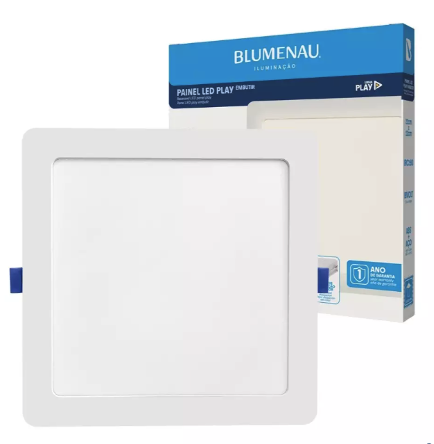 Painel LED Play Emb. Quad. 18W 100-240V 6.500K - Branco