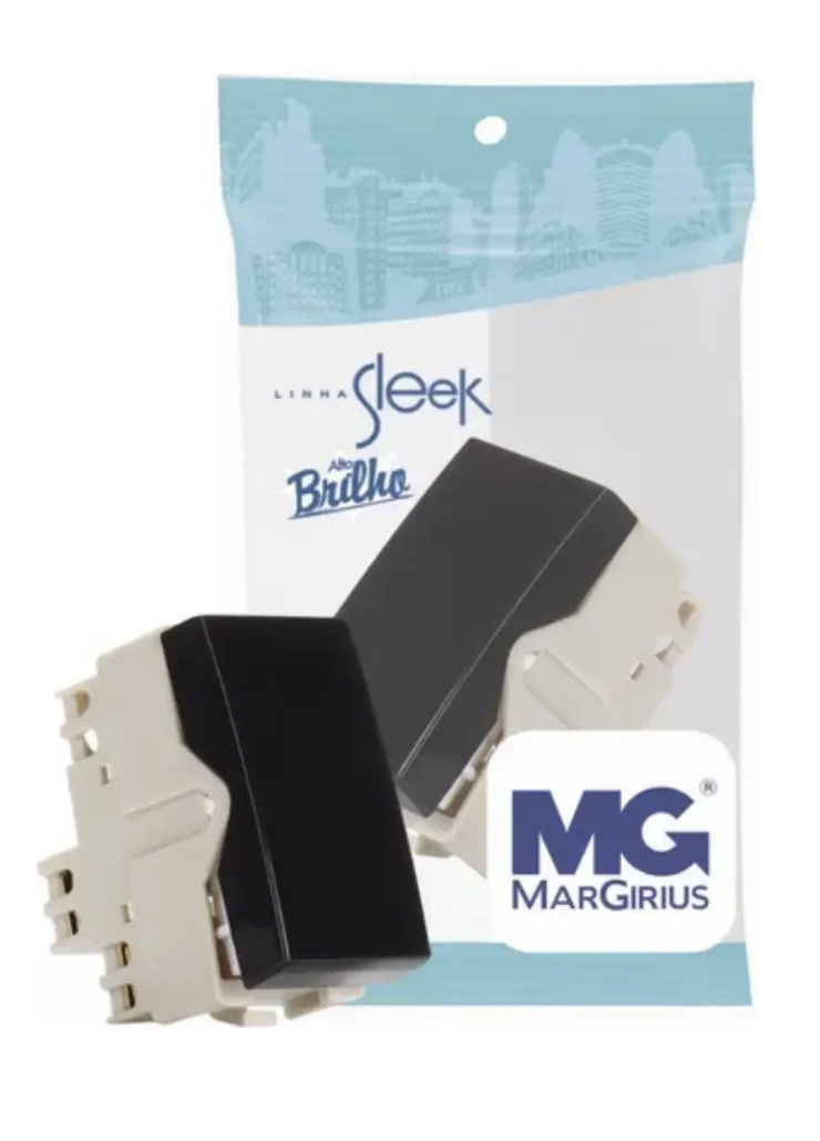 Interruptor Simples 10A-250V Ebony Sleek Margirus
