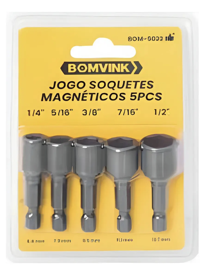 Jogo Soquete Sextavado Magnético 6 a 13MM