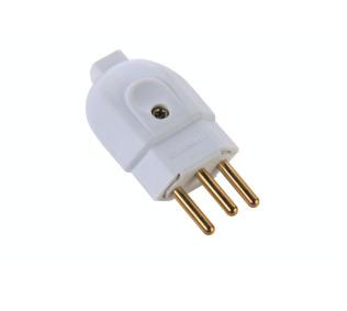 Plugue Macho 2P+T 10A/250V Branco Tramontina