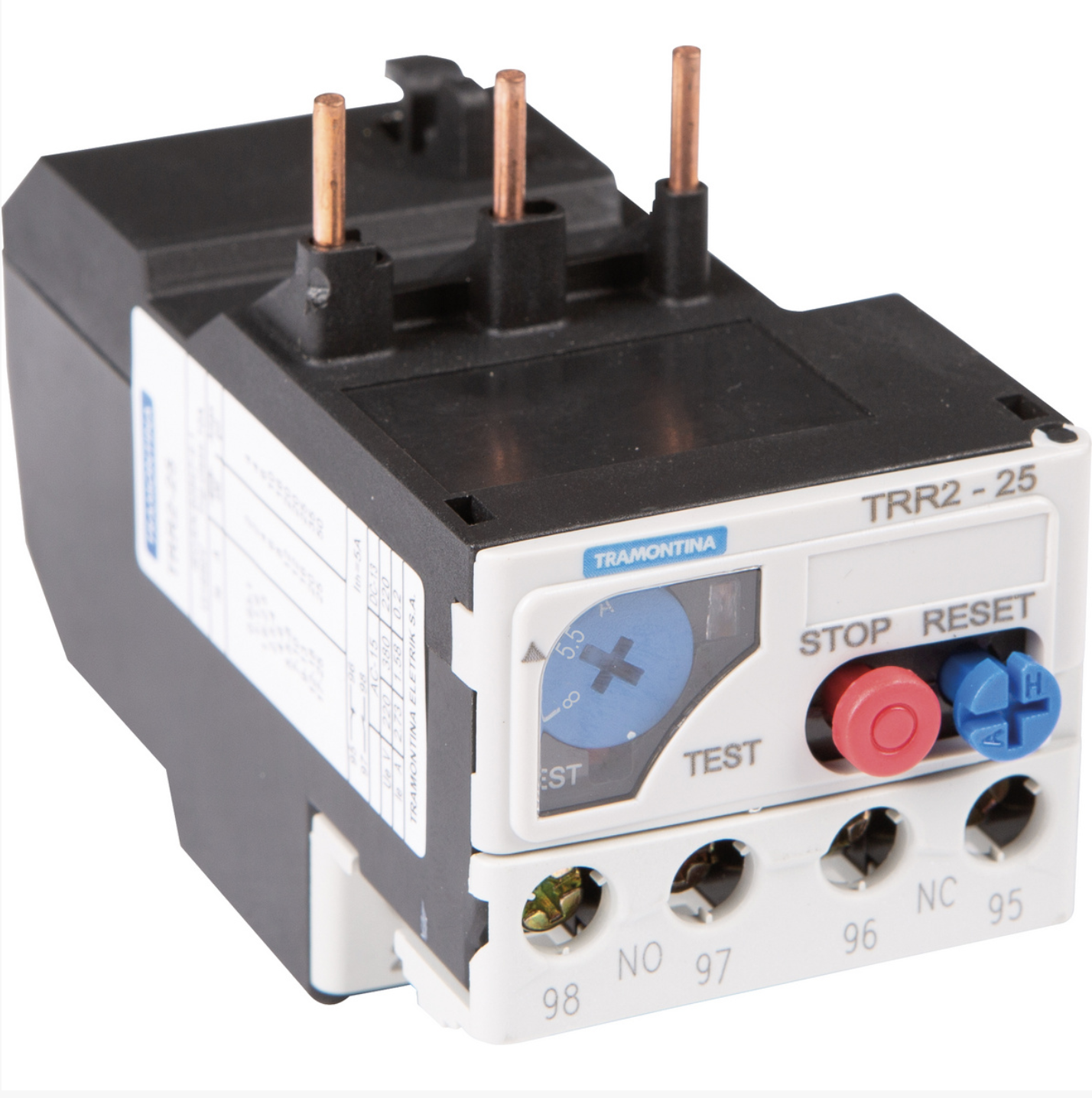 Rele de Sobrecarga Termico 1NA+1NF 5,5A-8A TRR2-25 Tramontina
