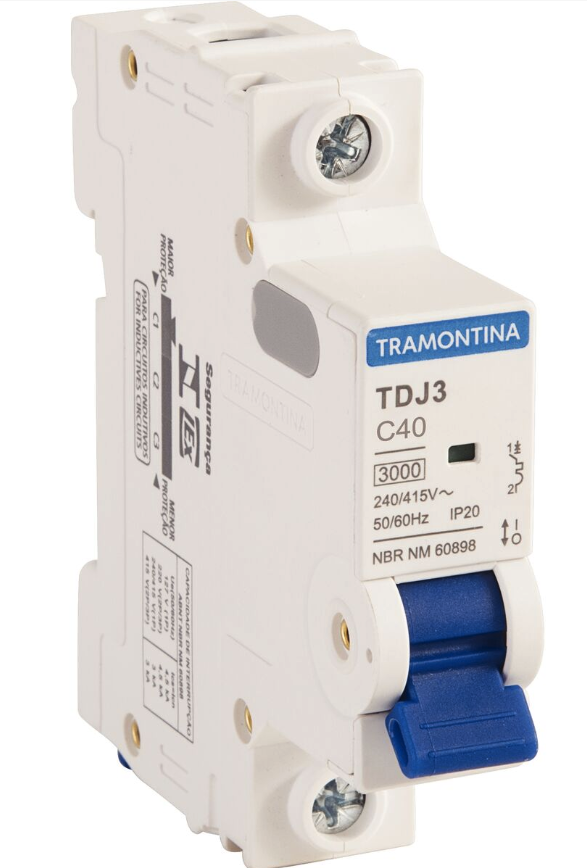 Minidisjuntor Monopolar TDJ3-1C40 1P 40A 3KA