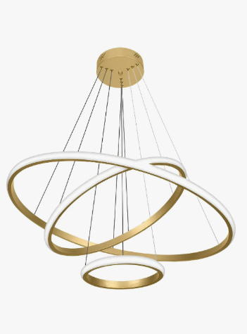 Pendente LED Alianca Triplo Alum Ø600mm IP20 60W Bivolt 3.000K Dourado Blumenau