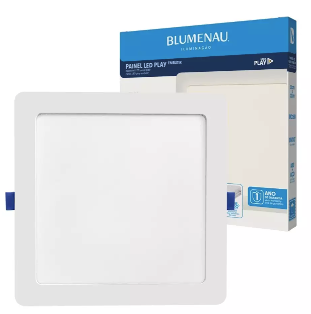 Painel LED Play Sob. Quad. 18W 100-240V 3.000K - Branco -
