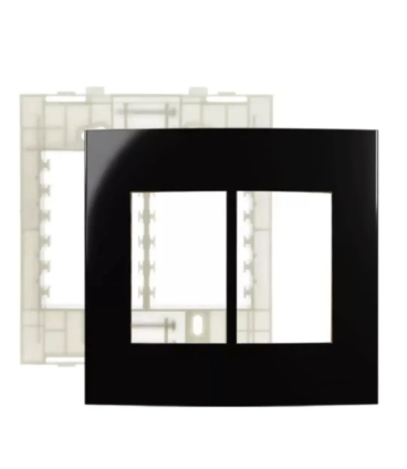 Conj Placa 4X4 6 Postos Horiz Ebony com SUP Sleek Margirus
