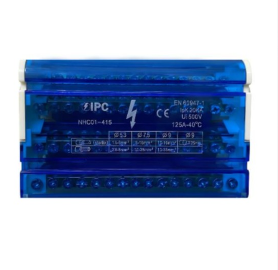 Bloco de Distr Modular 125A NH001/415 C/ 4 Barramentos X 15 Ligacoes